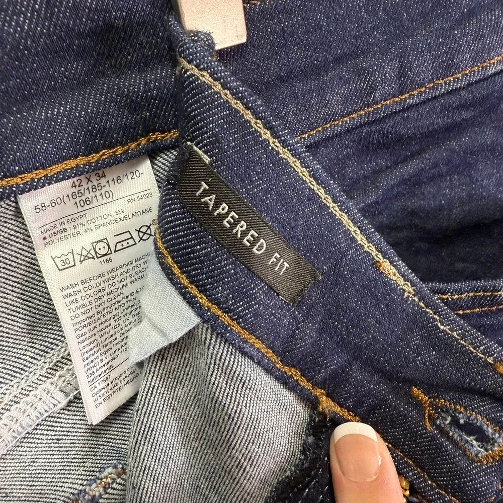 Banana Republic Dark Wash Denim Jeans Size 42x34 Tapered‎ Fit Mens